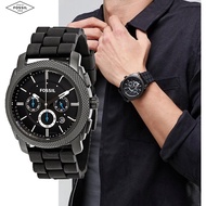 (Real Photo)AuthenticFossil Machine Chronograph Black Silicone Watch FS4487 Jam Tangan Lelaki