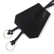 成色極佳 △ 愛馬仕 (HERMES) 復古皮革 Margiela 時期鉤編項鍊吊墜，黑色， D淨化草本字印記，法國製造，女士款