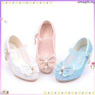 Girls Sequin High Heels Shoes Children's Butterfly Knot Princess Shoes Students Dance Shoes