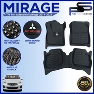 5D Diamond Black Deep Dish Matting for Mitsubishi Mirage G4 Hatchback 2014 2015 2016 2017 2018 2019 