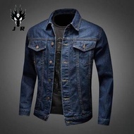 ✦2024✦ jaket lelaki motorcycle Jekat Spring and autumn blue vintage denim jacket men's casual versatile cargo jacket Korean version slim handsome jeans