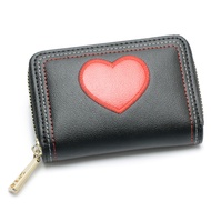 2R Zhanya Cowhide Heart Zipper Coin Purse Versatile Black