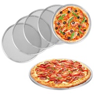 Tech-Pizza Screen 6 Pack 8 Inch Seamless Aluminum Pizza Pan with Holes Non Stick Grade Pizza Baking