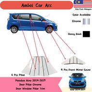 Perodua Alza 2014-2019 Door Pillar Chrome Cover Door Mirror Trim alza accessories chrome alza