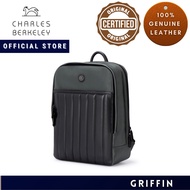 Charles Berkeley GRIFFIN Nylon Backpack Genuine Leather Men's Backpack Laptop Bag KP-19057