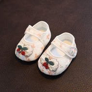 Baby Shoes Spring New Style Soft-Soled Baby Girl Pure Cotton Cloth Shoes Velcro Small Floral Princes