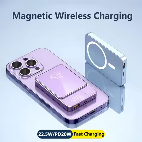 20000mAh Magnetic Wireless Power Bank Fast Charger For Magsafe Portable Auxiliary Battery Pack For i