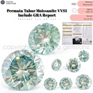 Batu Permata Tabur Berlian Moissanite Aqua Blue VVS1 D Include GRA Report