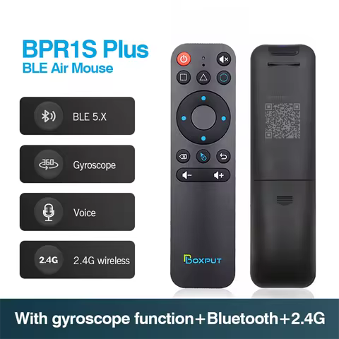 BOXPUT BTS 5.0 Bluetooth Remote Control TV Box Airmouse BPR1S Plus 2.4G with Gyroscope Voice Support