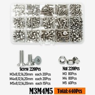 Hex Socket Countersunk Flat Head Screw Kit M2 M2.5 M3 M4 M5 M6 Hexagon Allen Bolt Nut 304 Stainless 