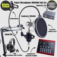 COD Paket Microphone BM8000 Full Set Plus Soundcard L8 Lollipop