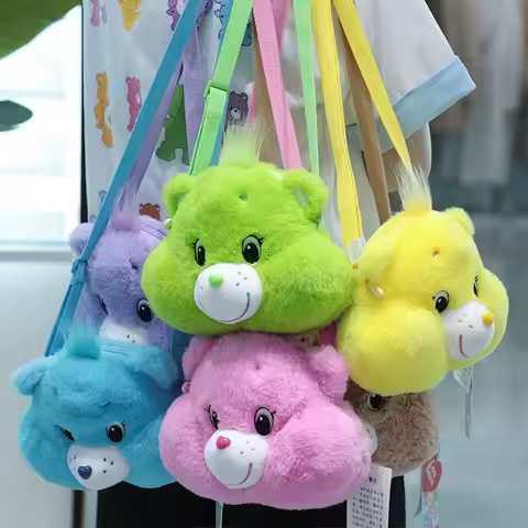 Cute Care Bears Plush Kawaii Cartoon Bear Head for Kids Girls Teens Soft Fluffy Gifts