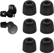 JNSA Replacement for WF 1000XM4 1000XM5 C700n Linkbuds S Memory Foam Ear Tips Noise Canceling Foam Eartips Ear Plug Ear Tip M Size 3 Pairs, [Fit in Case], Black,Medium Size (Foam4XM4B3PM)