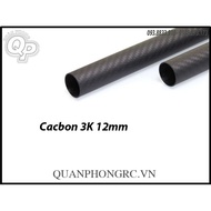 Ống carbon 3K 12mm rỗng làm khung máy bay điều khiển từ xa ( 1 mét)