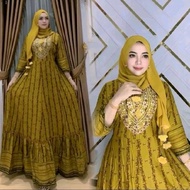 Tamrika Hindi | Rayon Women's Gamis | Chest Embroidery | 7/8 sleeves | Back Zipper | Belt