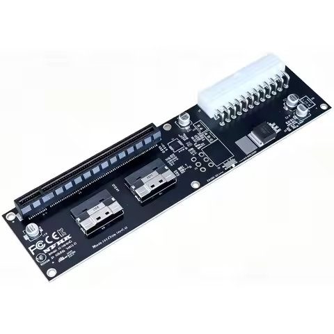 PCIe x16 To Dual SFF-8654 8i Cross Cable Adapter External eGPU Graphics Dock Expansion Riser Card