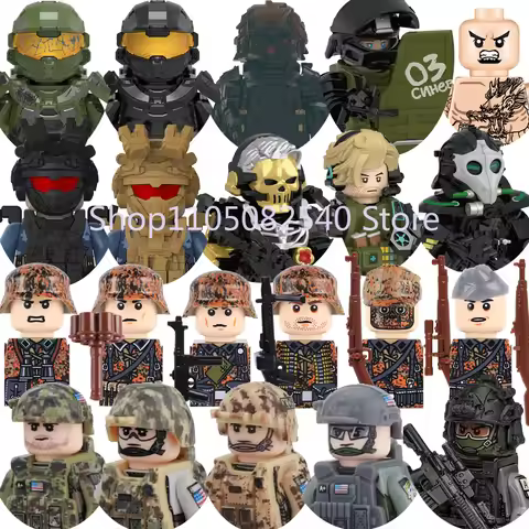 Military Snow Soldier Figurie Building Blocks Game Vylon Agent SWAT Police Weapons Accessories Infan