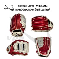 VPS 1203 Softball Glove (Full Leather) - MAROON CREAM 12- 12.5 inches// Sarung Tangan Softball VPS 1