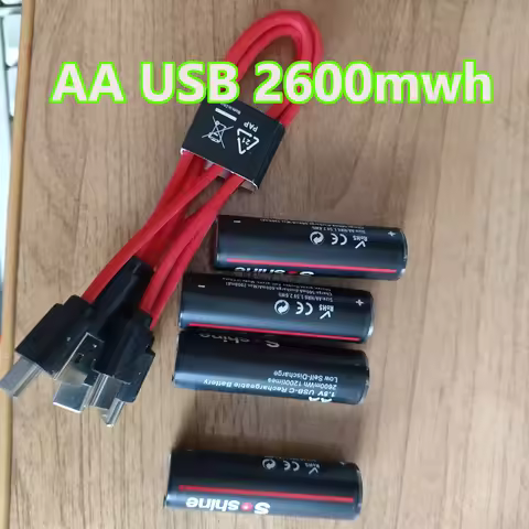 Soshine 1.5v AA Rechargeable Battery USB Li-ion 2600mWh 2A Batteries 1.5 Volt Lithium Battery with 4