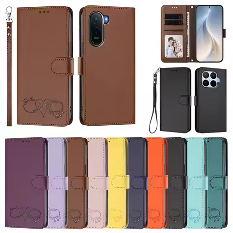 Leather Case For Redmi K90 Max K80 K70 Ultra K70E Turbo 5 Max 4 3 Flip Stand Wallet Protective Phone