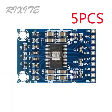 5PCS DC 12V-24V 2x50W Dual Channel Mini Digital Amplifier D Class 50W+50W TPA3116D2 XH-M562 Amplifie