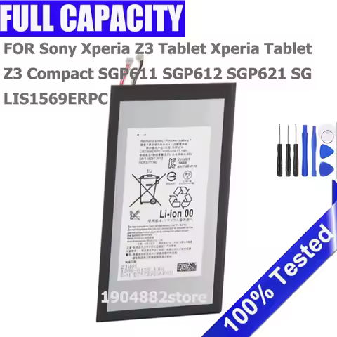 Battery For Sony Xperia Z3 Tablet Xperia Tablet Z3 Compact SGP612 SGP621 SG SGP611 LIS1569ERPC 4500m