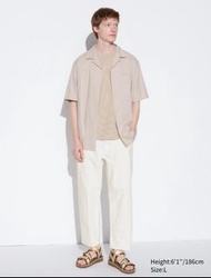 UNIQLO 白色錐形九分牛仔褲