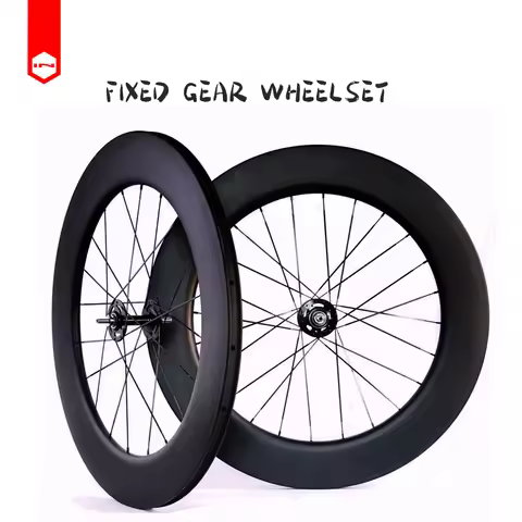 Single Speed Carbon Wheelset for Bicycle, Front and Rear, 700C, 88mm Clincher, Tubular, Track, Fixed