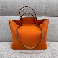 Hermes愛馬仕cabag中古帆布包 框N刻