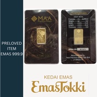 Emas Tokki 5.00g 999.9 Gold bar -  MAA ( Preloved )