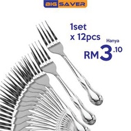 Kitchen Stainless Steel Cutlery Folks (12pcs)