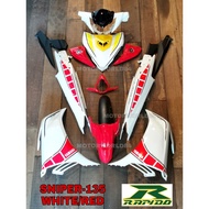 COVERSET RAPIDO YAMAHA SNIPER-135 60TH ANNIVERSARY (27) WHITE/RED LC135 4S V4 V5 V6 V7 COVER SET STI
