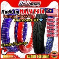 Bunga Maxxis Diamond 3D Tyre 14 & 17 Tubeless Tyre Yoshipower Cheetah HLY Tires 60/90 70/90 80/90 Ta