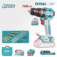 TOTAL Tools Cordless Impact Drill + Battery + Charger (20V / 76Nm / 13mm / Brushless) TIDLI20768 / T