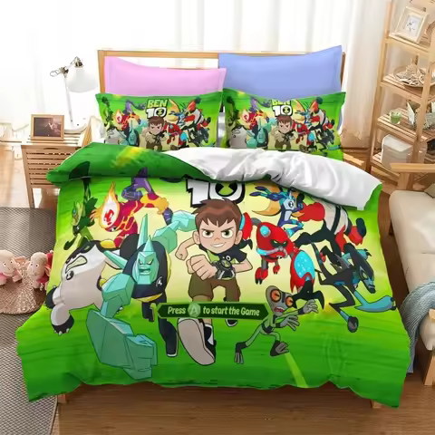 3D Print Ben Alien Bedding Set Force 10 Teenage Hacker Boys Girls Twin Queen Size Duvet Cover Set Pi