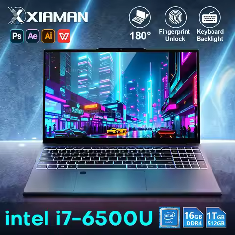 Xiaman 15.6" Intel Core i7 6500U Laptop Computer Windows 11 Pro 16GB DDR4 512GB 1TB SSD Portable Not