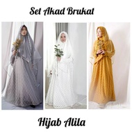 Gamis SET AKAD BRUKAT BY HIJAB ALILA Syari Wedding Dress Gamis Walimah Muslimah Wedding Dress