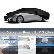 For Mercedes Benz PHEV S 580 e Full Car Cover Sun Shade Rain Snow Protection Waterproof Cover Car Ac