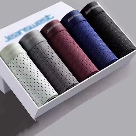 5pcs Men's underwear Men's 3D mesh boxer briefs perspiration breathable quick drying Comfort Sports