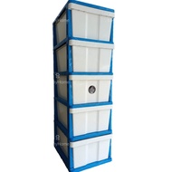 5 Tier Drawer Cabinet Multipurpose Clothes Storage Box Tingkat Almari Pakaian Rak Baju Kabinet Laci Plastik Rumah