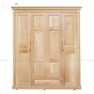 [Trả góp 0%] Tủ quần áo gỗ sồi 4 cánh 1m8 hàng cao cấp