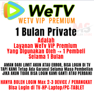 Akun WeTV VIP Premium – Akses Tanpa Batas Tanpa Iklan Full Garansi