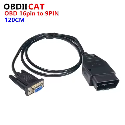 Car DB15 Male Extension Cable 1m OBD 2 OBD2 Male To DB15 Male + DB9 Connector OBD2 RS232 9pin Cable 