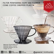V60 Coffee Dripper Plastic Coffee Filter V60 Flower Cone Drip