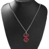 Anime Berserk Red Enamel Necklace Behelit Rune Symbol Keychain Pendants Men Woman Cosplay Jewelry