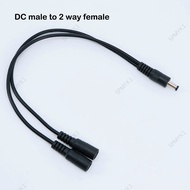 30cm 50cm 1 to 2 way DC Power adapter splitter Cable 5.5mmx2.1mm 1 male to 2 female extension Wire c