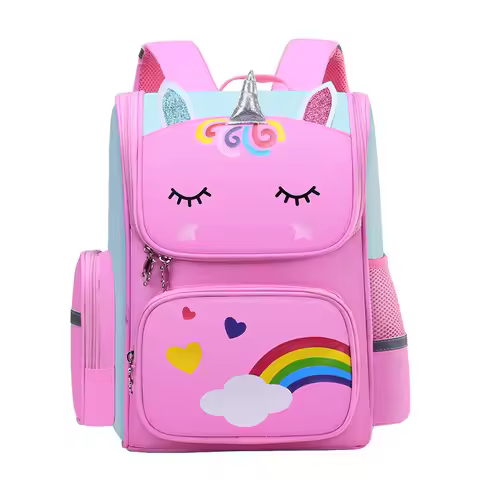 Children Girl Backpack With Large Capacity Waterproof Unicorn Print Teen School Bag for 2-16 Year Ol
