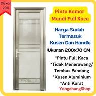 Set Pintu Kamar Mandi/Pintu Aluminium/Full kaca/Pintu/Pintu Kamar