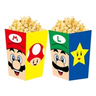 6pcs / lot Super Mario Bros Four-Sided Printing Popcorn Box Candy Box Kids Party Supplies