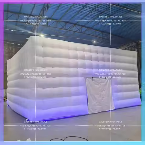 Event Shelter Portable Night Club Disco 8x8x4m Large White Inflatable Cube Party Tent Cube Wedding T